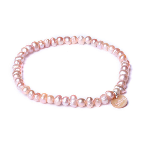 romantisches Perlenarmband aus Süßwasserzuchtperlen, rosa